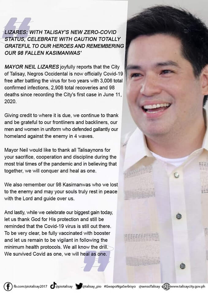 Talisay City Mayor neil Lizares